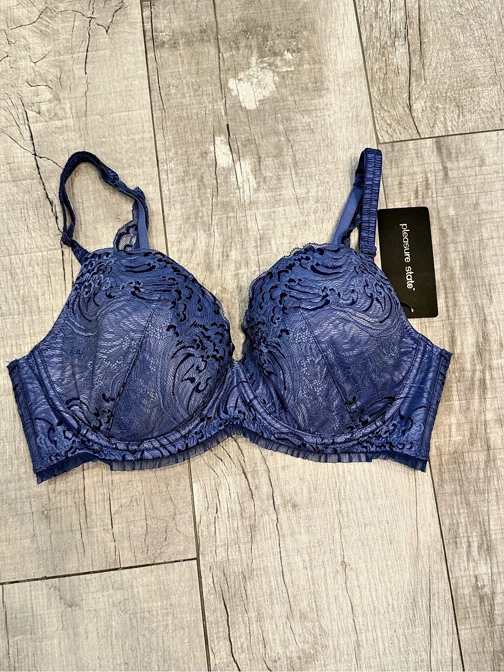 NEW with tags Pleasure State Sz 36 DD Kiira Kanagawa Mezza Luna Pad Bra Wedgewo